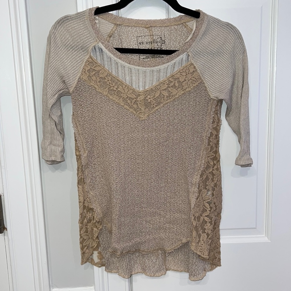 Free people knit lace top